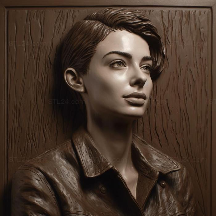 Famous (Anne Hathaway 3, 3DFMS_7922) 3D models for cnc